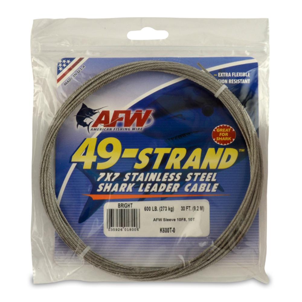 Surfstrand, Bare 1x7 Stainless Steel Leader Wire, 30 lb (14 kg) test, .015  in (0.38 mm) dia, Bright, 30 ft (9.2 m): Fishermans Ideal Supply House